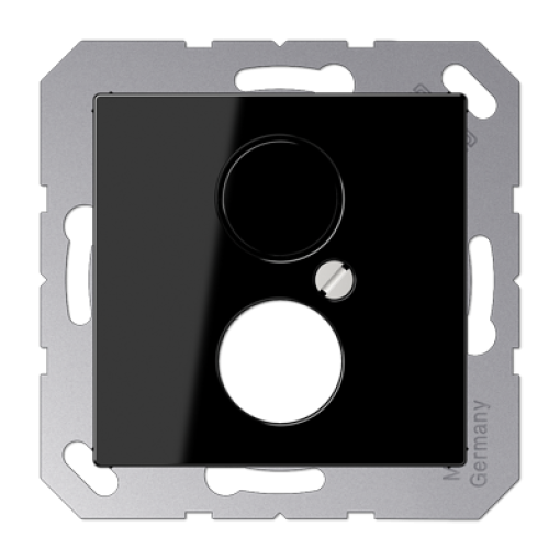 Placa 1 conect. circular A negro