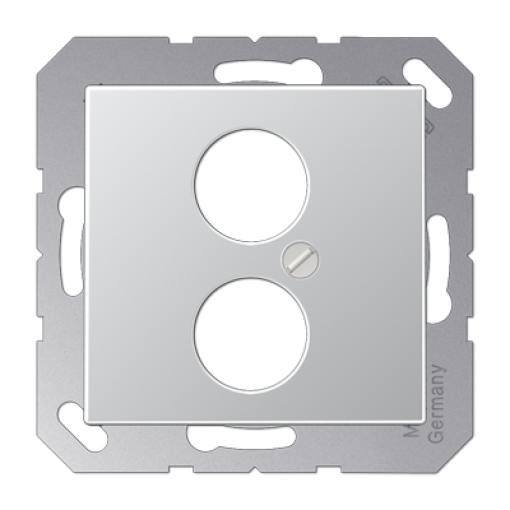 Placa 2 conect. circulares A aluminio