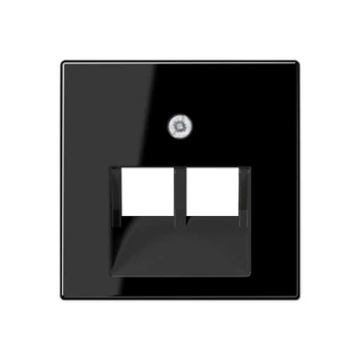 Placa central telef. 2 tomas. A negro
