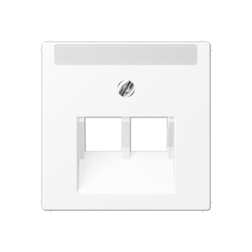 Placa RJ45 x2 inscr. A blanco mate
