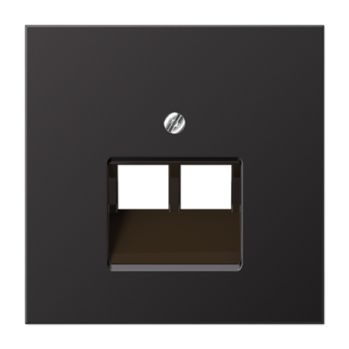 Placa central telef. 2 tomas LS dark