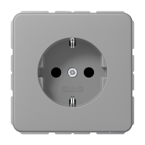 Enchufe SCHUKO prot. contacto CD gri.
