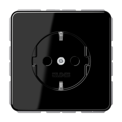 Enchufe SCHUKO prot. contacto CD negro
