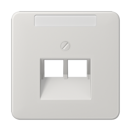 Placa central telef. 2 tomas CD gris cl