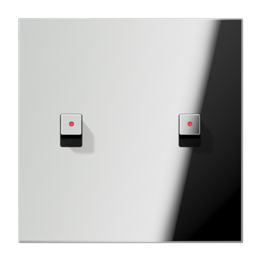 Placa 1x2 pal. LED cubo. LS1912 cromado