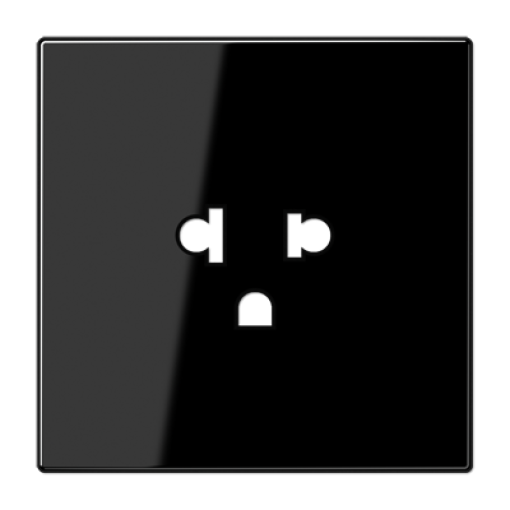 Placa central para enchufe EURO-US. Negro. LS
