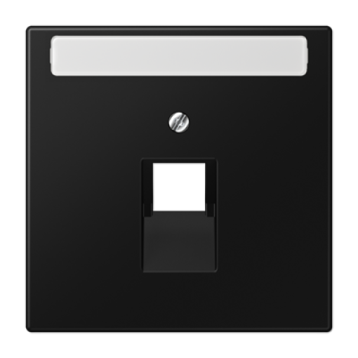 Placa central telef. inscr LS negro mate