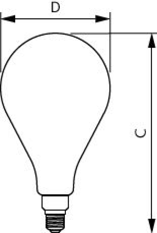 LED classic-giant 40W E27 A160 GOLD DIM