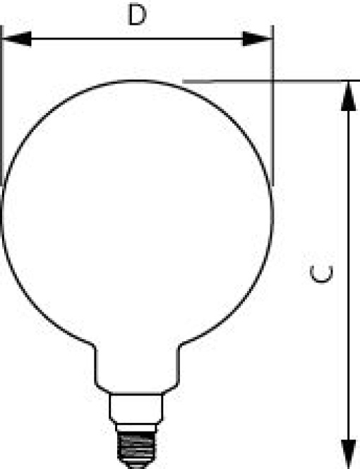LED classic-giant 40W E27 G200 GOLD DIM