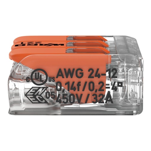 Ligador WAGO 221-413 / 3 Polos
