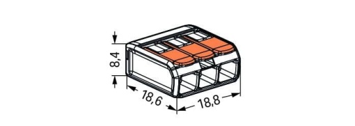 Ligador WAGO 221-413 / 3 Polos