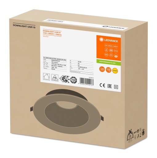 DOWNLIGHT UGR19 DN155 14 W 830 WT IP54