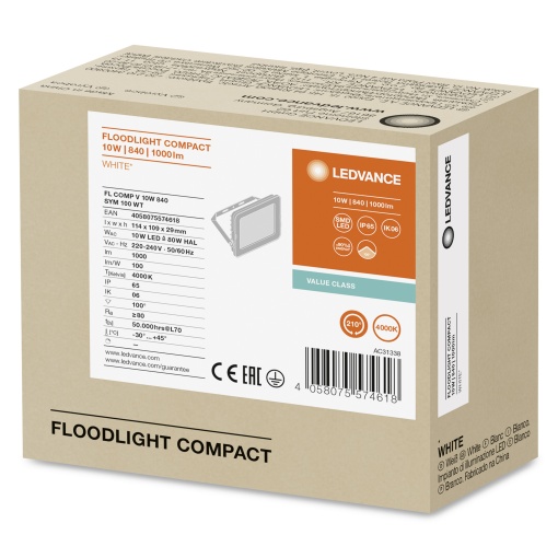 FLOODLIGHT COMPACT 10W 840 SYM 100 WT