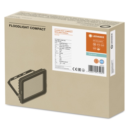 FLOODLIGHT COMPACT 50W 865 SYM 100 WT