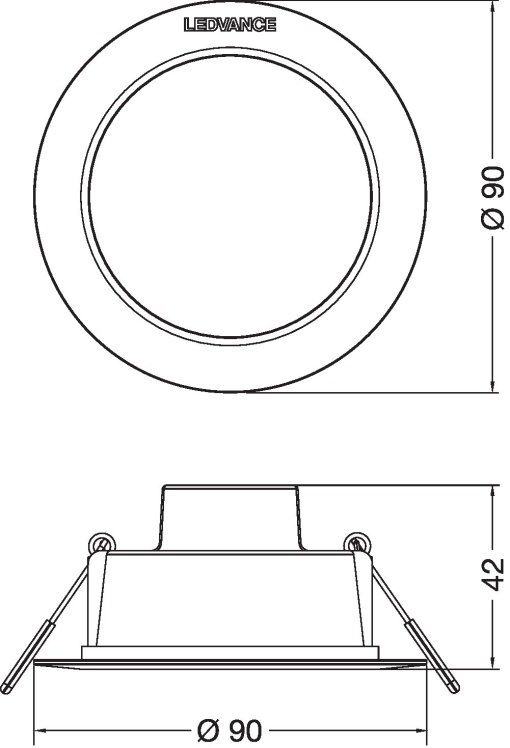 DOWNLIGHT IP44 DN 90 4W 840 WT