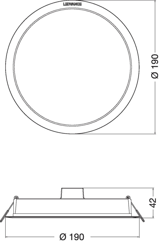 DOWNLIGHT IP44 DN 190 18W 840 WT