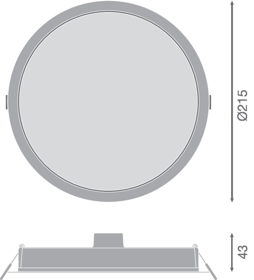 DOWNLIGHT IP44 DN 215 24W 830 WT