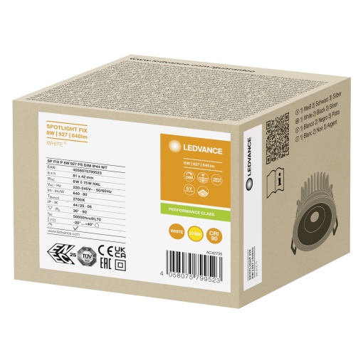 SPOT FIX 8W 927 PS DIM IP44 WT