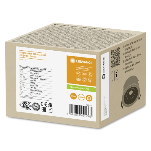 SPOT AIR ADJUST 4W 940 DIM IP23 WT