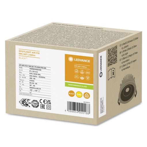 SPOT AIR FIX 6W 927 PS DIM IP65 BK