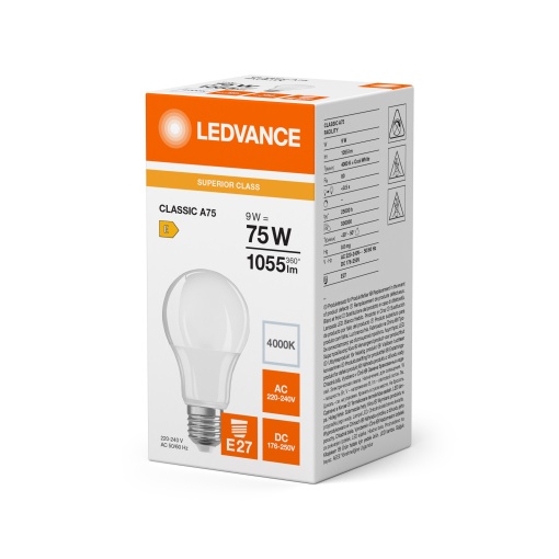 LED CLASSIC LAMPS FOR FACILITIES S 9W 840 Frosted E27