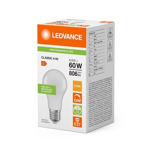 LED CLASSIC A DIM P 8.8W 827 Frosted E27
