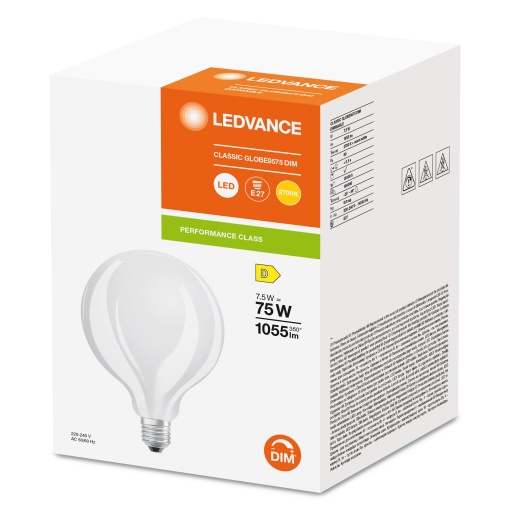 LED CLASSIC GLOBE DIM P 7.5W 827 Frosted E27