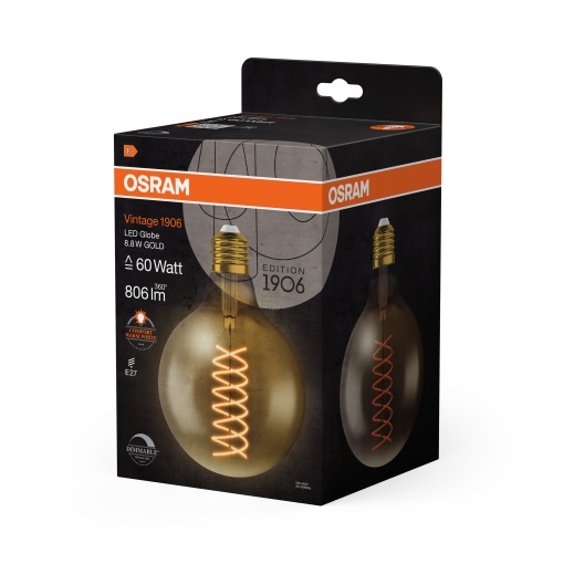 Vintage 1906 LED CLASSIC Globe Dimmable 8.8W 824 Gold E27