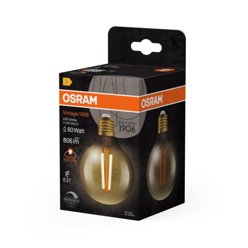 Vintage 1906 LED CLASSIC Globe Dimmable 7.2W 824 Gold E27