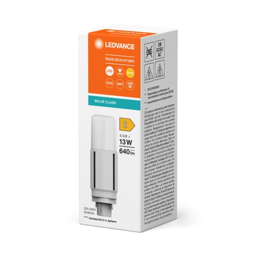DULUX LED D VT EM &amp; AC MAINS V 5.5W 830 G24D
