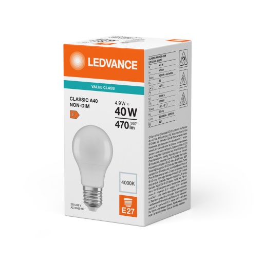 LED CLASSIC A V 4.9W 840 Frosted E27