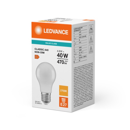 LED CLASSIC A V 4.9W 827 Frosted E27