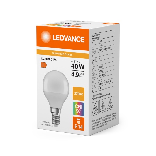 LED CLASSIC LAMPS FROSTED S 4.9W 927 Frosted E14