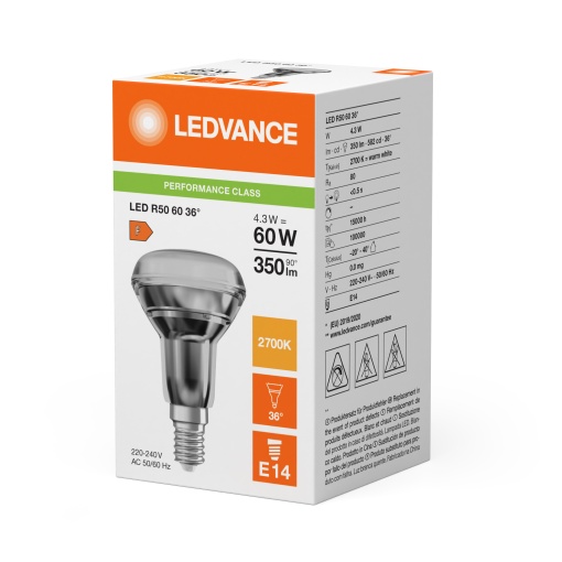 LED R50 P 4.3W 827 E14