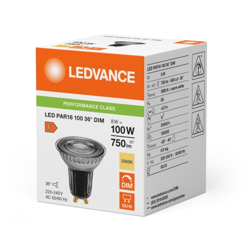 LED PAR16 DIM P 8W 830 GU10