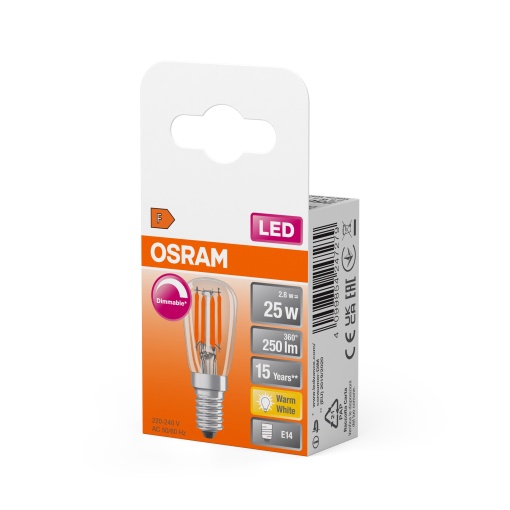 LED SPECIAL T26 DIM 2.8W 827 Clear E14