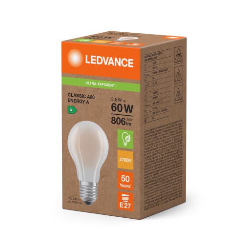 LED CLASSIC A ENERGY EFFICIENCY A S 3.8W 827 Frosted E27