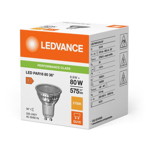LED PAR16 P 6.9W 827 GU10