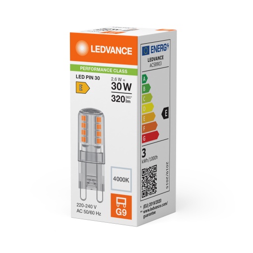 LED PIN G9 P 2.6W 840 Clear G9