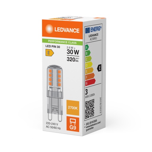 LED PIN G9 P 2.6W 827 Clear G9