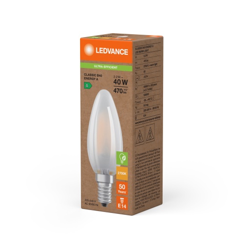 LED CLASSIC B ENERGY EFFICIENCY A S 2.2W 827 Frosted E14