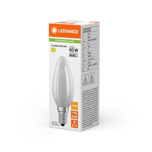 LED CLASSIC B DIM P 5.9W 827 Frosted E14