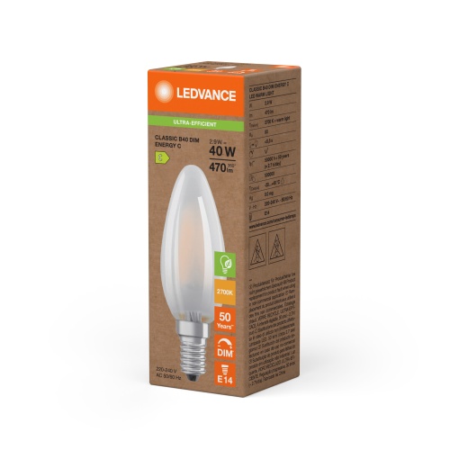 LED CLASSIC B ENERGY EFFICIENCY C DIM S 2.9W 827 Frosted E14