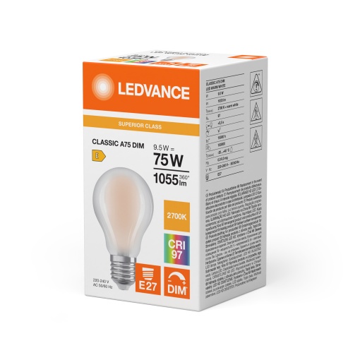 LED CLASSIC A DIM CRI97 S 9.5W 927 Frosted E27
