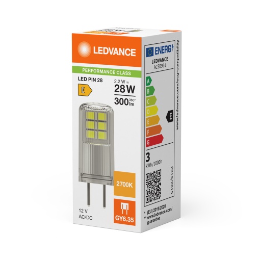 LED PIN 12V P 2.2W 827 Clear GY6.35