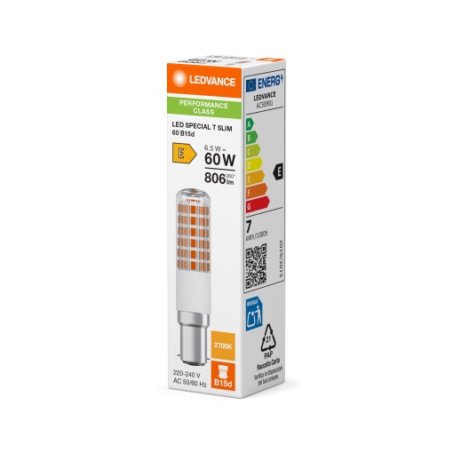 LED SPECIAL T SLIM P 6.5W 827 Clear B15d