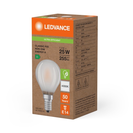LED CLASSIC P ENERGY EFFICIENCY A S 1.2W 840 Frosted E14