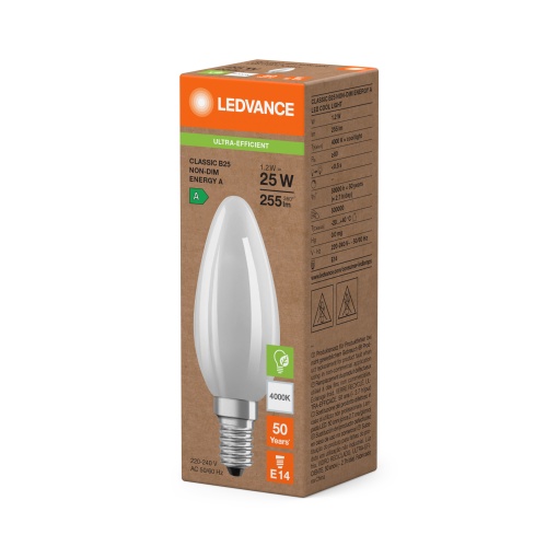 LED CLASSIC B ENERGY EFFICIENCY A S 1.2W 840 Frosted E14