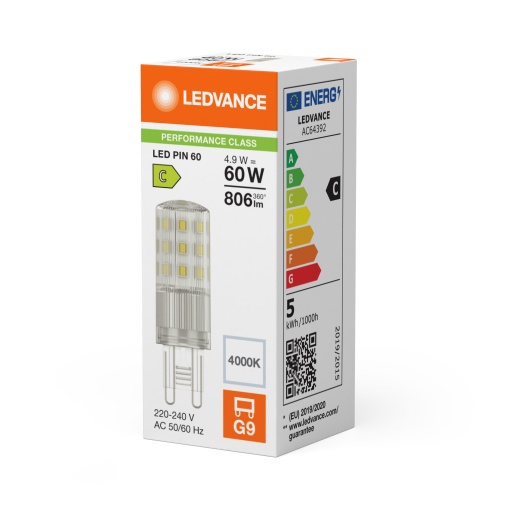 LED PIN G9 P 4.9W 840 Clear G9