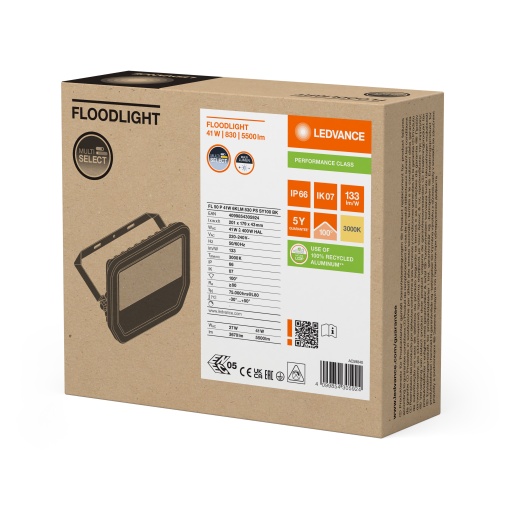 FLOODLIGHT 50 41W 6KLM 830 PS SY100 BK